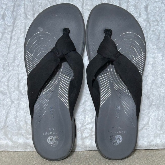 Clarks Cloudsteppers Womens Black Arla Glison SlipOn Thong Platform Sandals SZ 7 - Picture 5 of 11